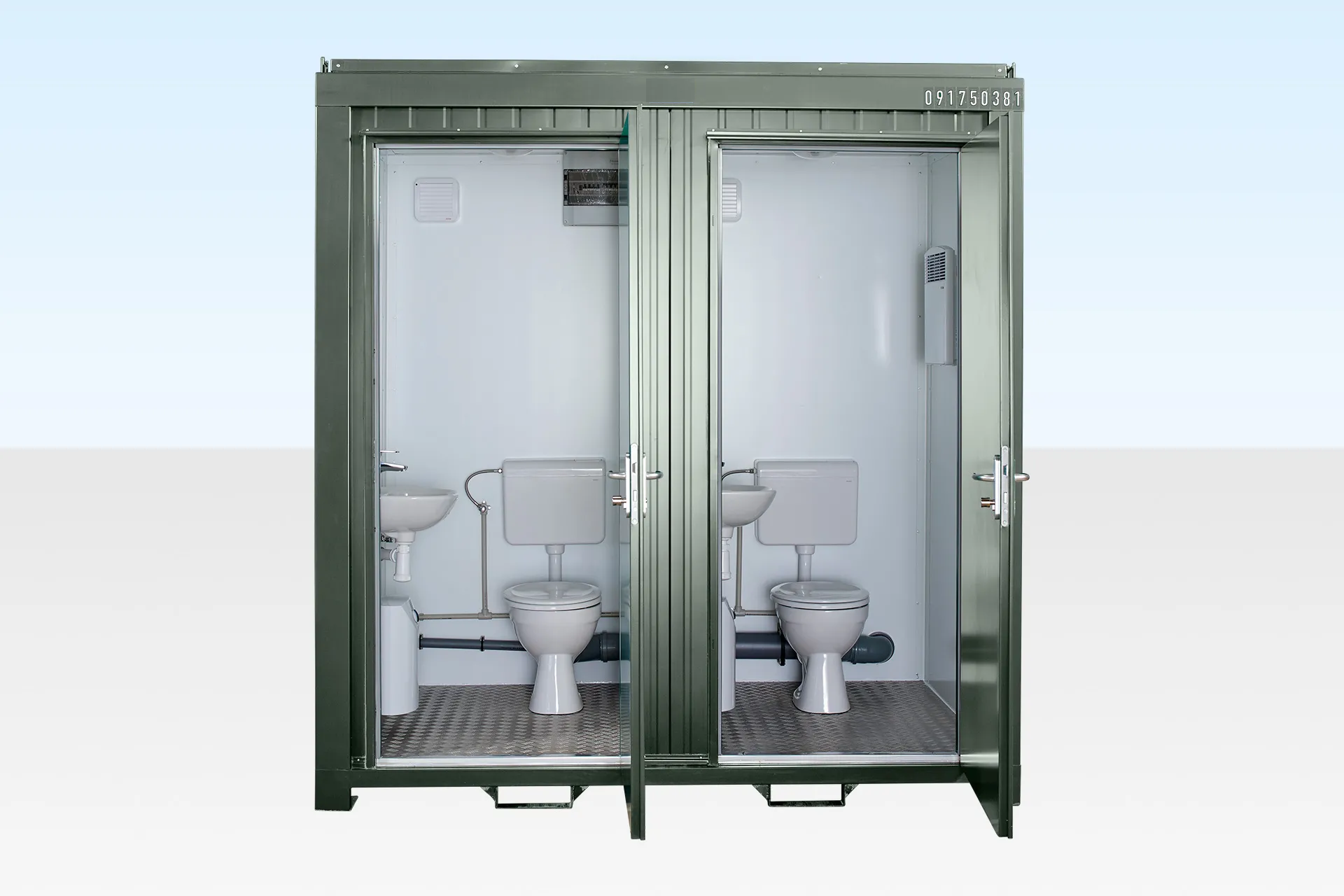 1+1 Double Mains Toilet 8Ft x 5Ft (Bottle Green)