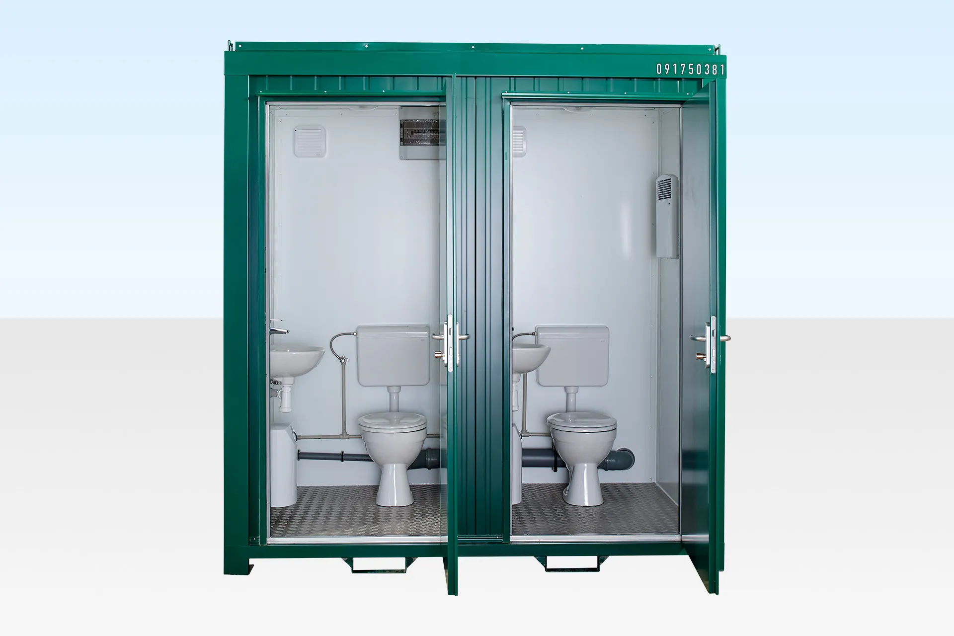 1+1 Double Mains Toilet 8Ft x 5Ft (Green)