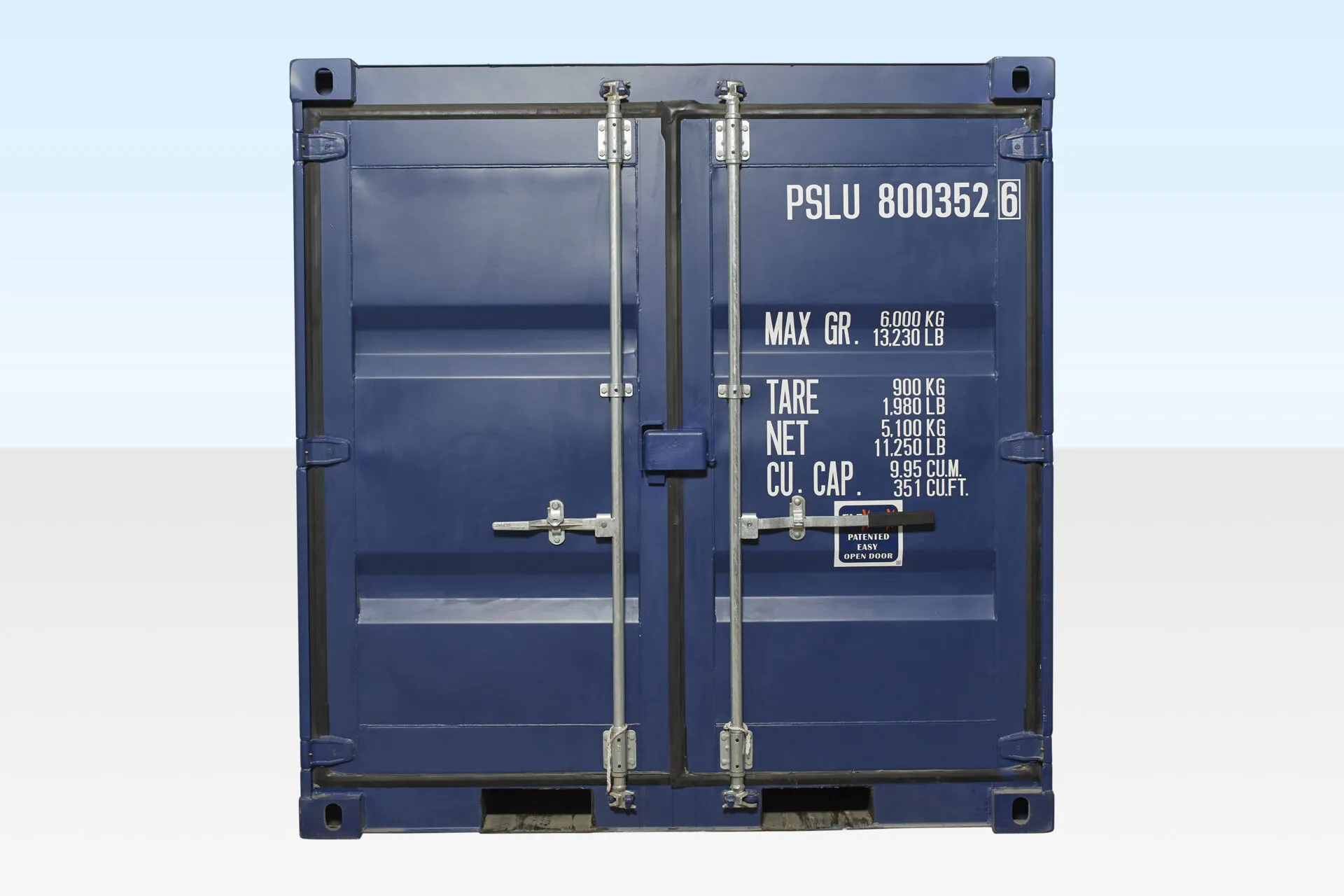 8Ft Shipping Container One Trip (Blue) - Image 3